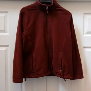 Lands end Wine zip fleece jacket XL